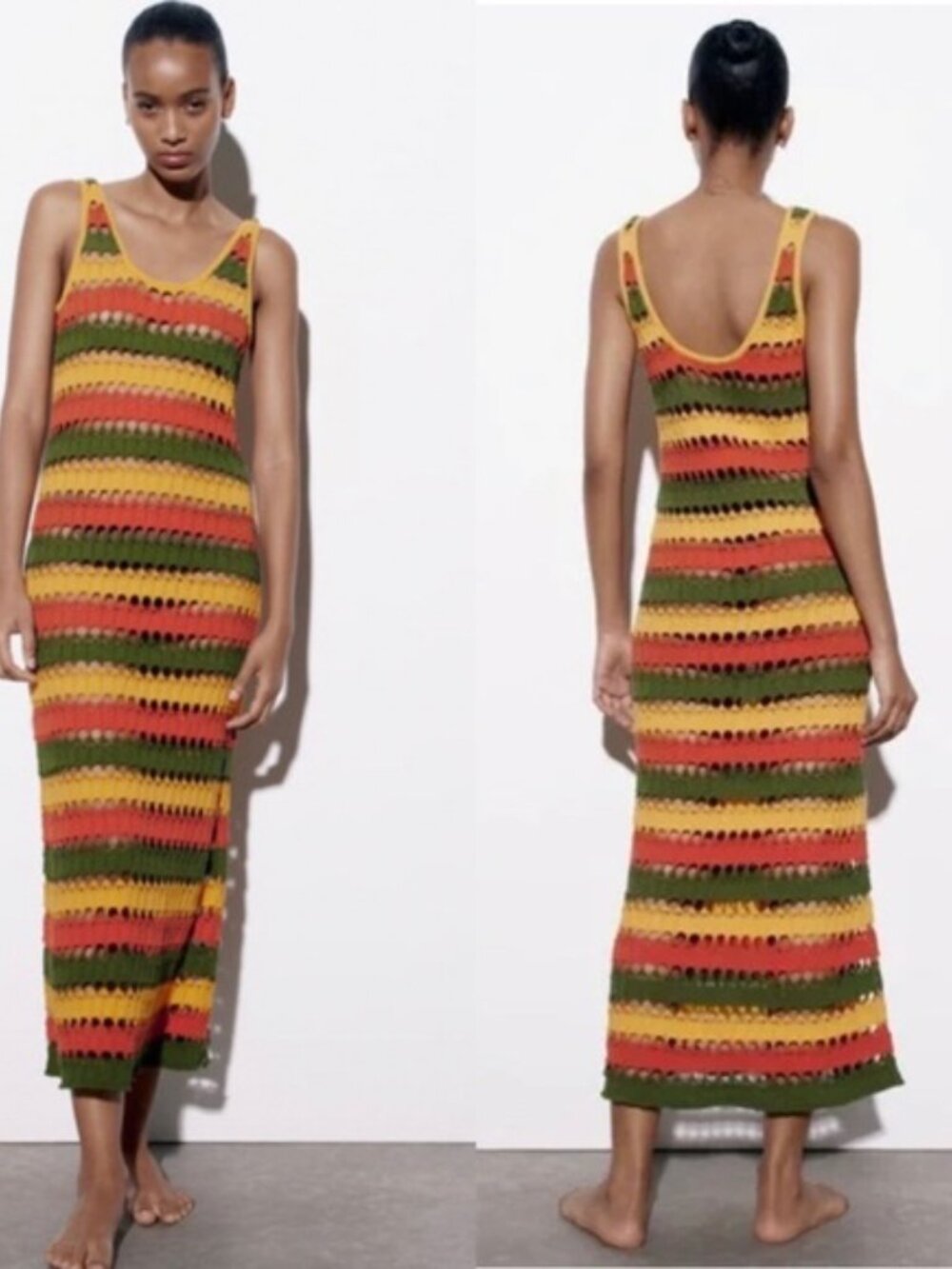 Zara Multicolor Knit maxi dress